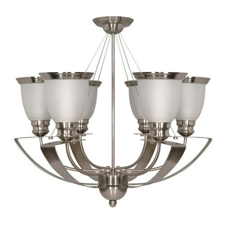 Satco Palladium Brushed Nickel Contemporary Chandelier w/ 6 Light 60W