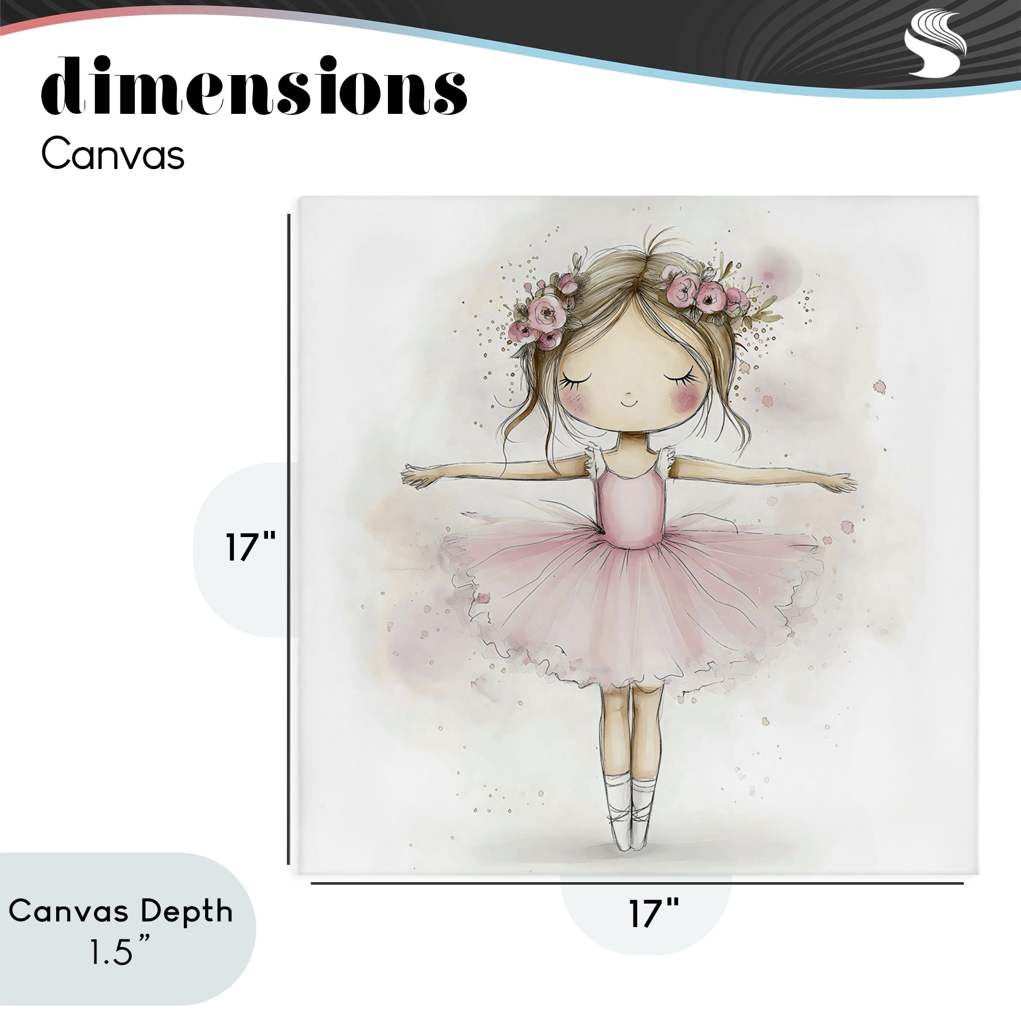 Stupell Industries Flower Ballerina in Pink Tutu Canvas Wall Art, design by Creative Studio