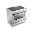 thumbnail image 3 of Roromall 36" Electric Range with 5 Heating Elements Convection Oven 4.3 Cu. Ft. Capacity, 7 Functions Professional Electric Range Oven with Smooth Glass Top, Stainless Steel, 3 of 5