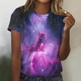 thumbnail image 2 of Save On Starry Sky Tunic Tops for Women Tie Dye Print Tee Shirts Round Neck Gradient T-Shirts Loose Short Sleeve Shirts T-Shirts Summer Casual Comfy Blouse 2025, 2 of 5