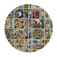 thumbnail image 2 of Nawypu  Round Fitted Tablecloth Colorful Alphabets Round Table Cloth with Elastic Edged Vintage Waterproof Wipeable Table Cover, 2 of 7
