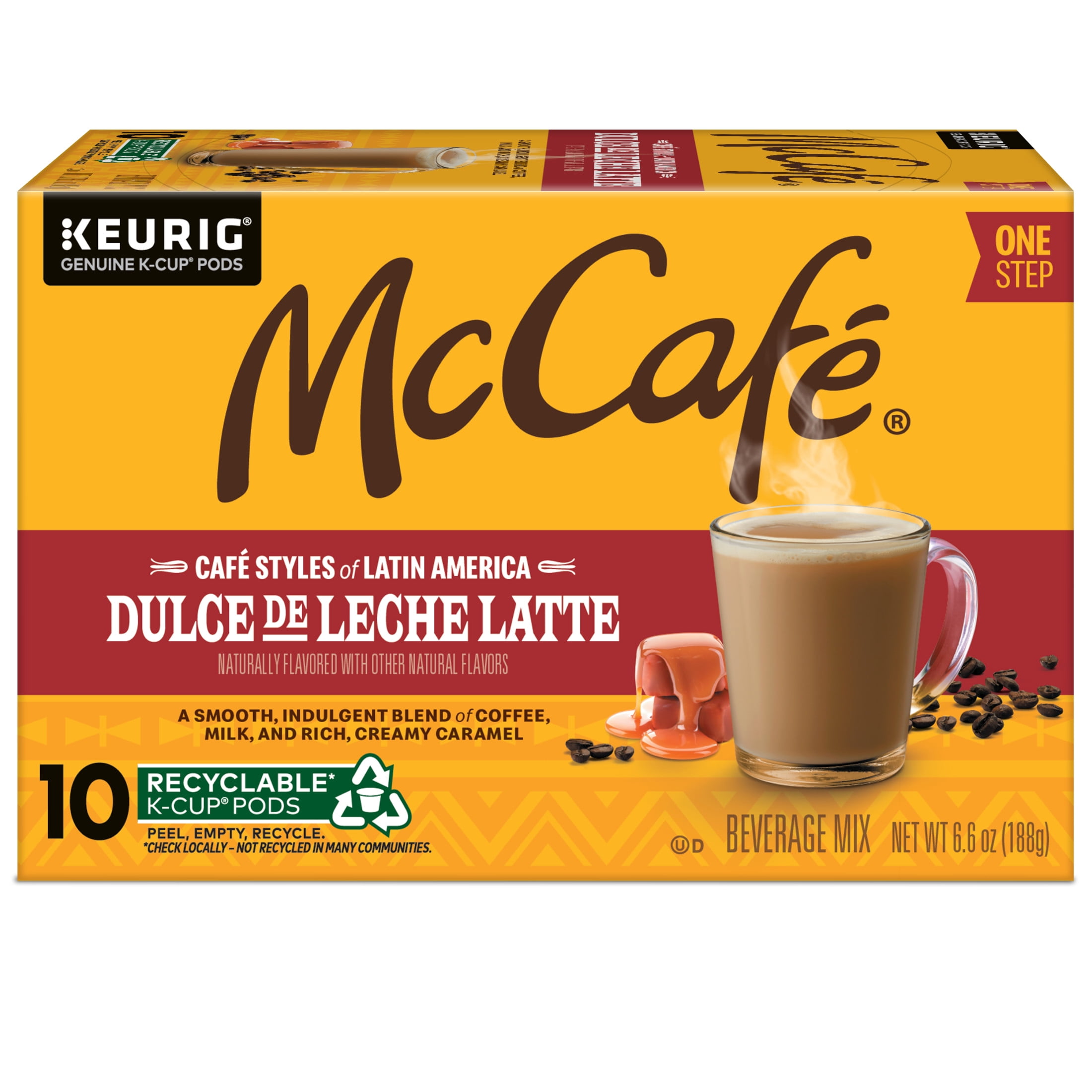 (6 pack) McCafe, Dulce de Leche One Step Latte Medium Roast K-Cup Coffee Pods, 10 Count