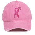 thumbnail image 4 of HJYCHN Mens Hats Unisex International Awareness Day Ribbon Embroidered For Outdoor Sports Hop Hat Letters Womens Baseball Caps Pink One Size, 4 of 4