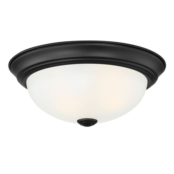 Designers Fountain 11.25 inch 2-Light Matte Black Flush Mount Ceiling Light, 1257S-MB-W