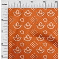 thumbnail image 1 of oneOone Cotton Cambric Orange Fabric Ethnic Bandhani Craft Projects Decor Fabric Printed By The Yard 56 Inch Wide, 1 of 4