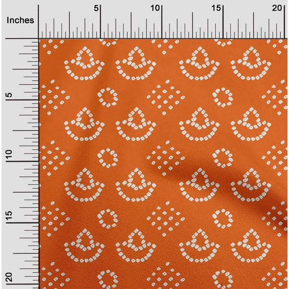 oneOone Cotton Cambric Orange Fabric Ethnic Bandhani Craft Projects Decor Fabric Printed By The Yard 56 Inch Wide