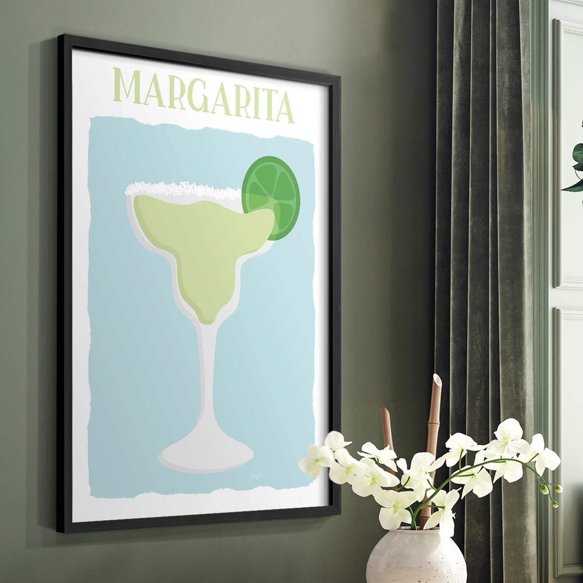 Margarita in Black Solid Wood 22 x 28 Framed Print