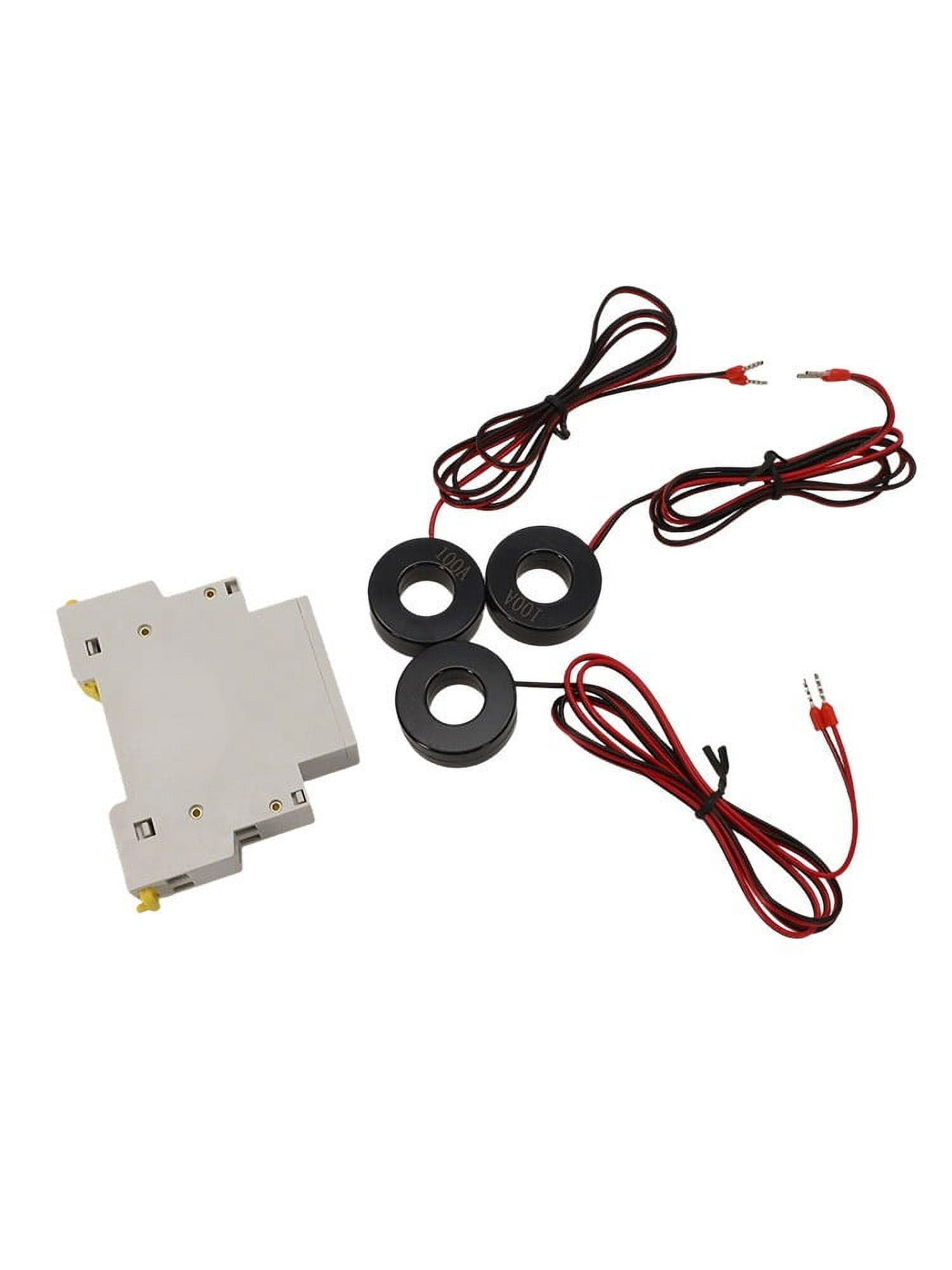 1Pcs Three Phase Modular Ampere Meter Mini Din Rail Digital Display Three-Phase Modular Current Meter Gauge Indicator