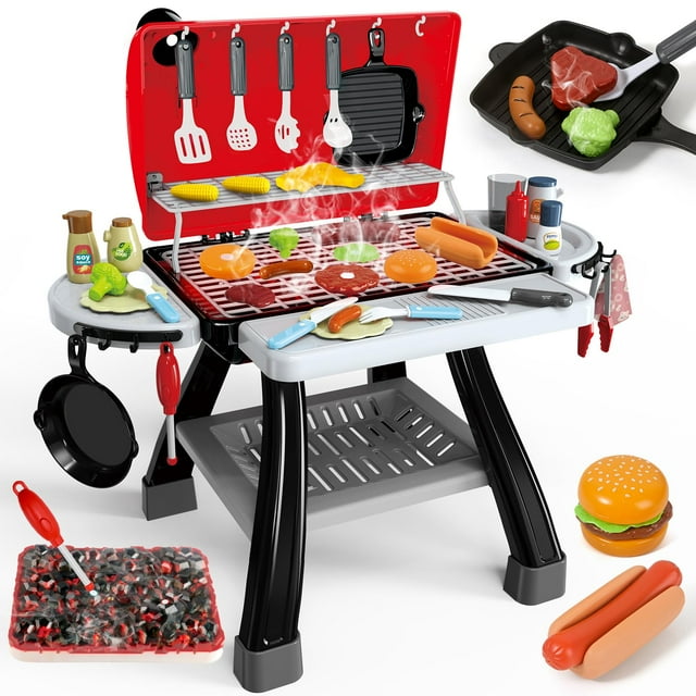 Juego de juguetes de cocina AuroTops, 35 unidades, parrilla de barbacoa para niños de 3 a 7 años