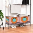 thumbnail image 3 of Yayeee Foldable Storage Basket for Shelves with Handles Waterproof Cloth Bins, Orange Circle, 3 of 7