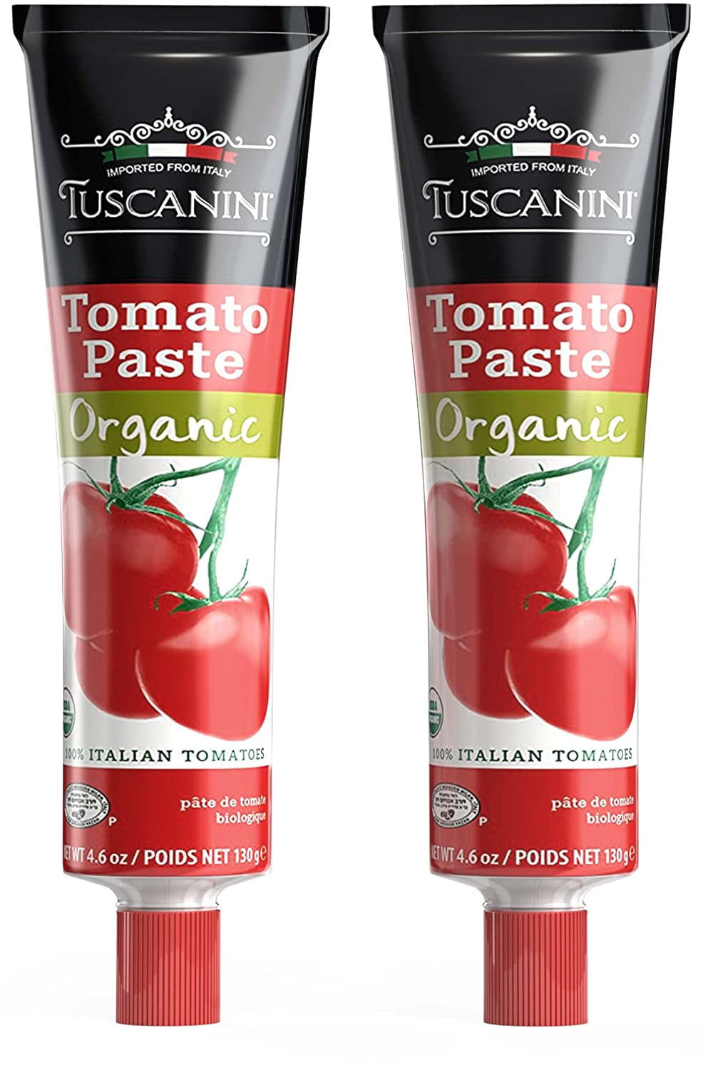 Tuscanini Organic Tomato Paste Tube 4.6oz (2 Pack) Double Concentrate