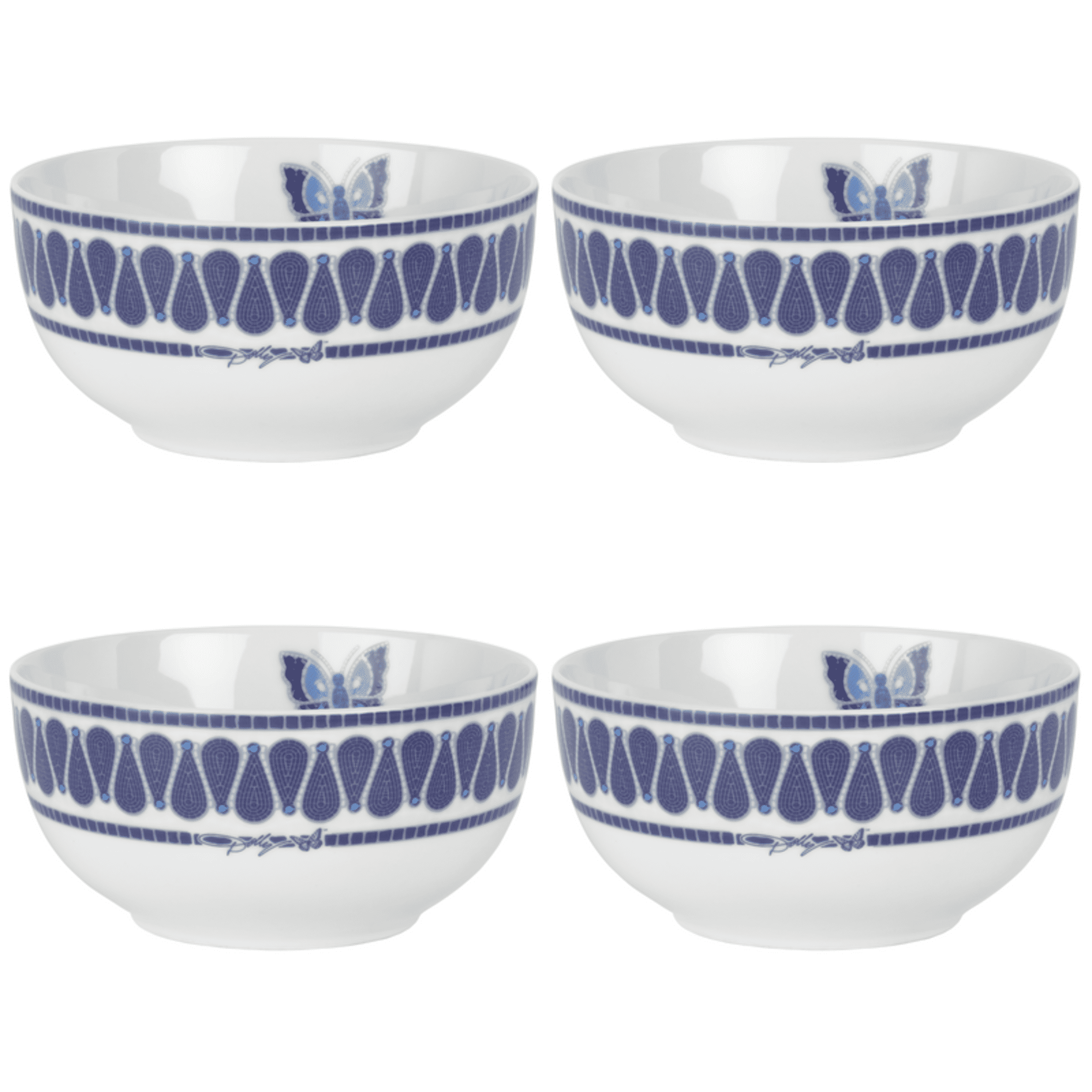 Dolly Parton Jeweled Mosaic 12pc Blue Butterfly Tableware Set