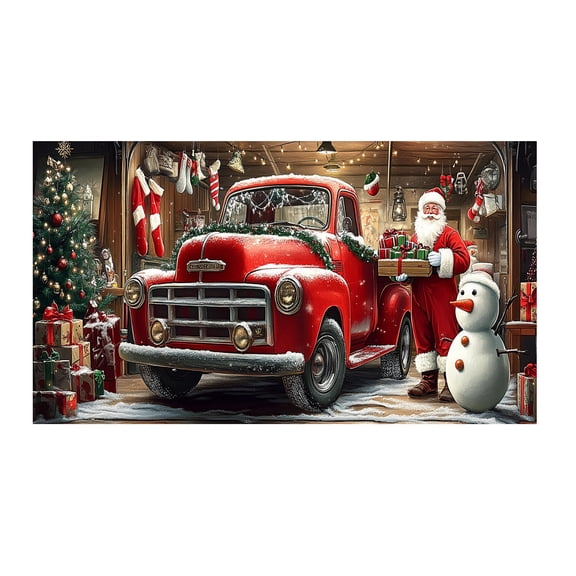Christmas Banner Garage Door Decorations Christmas Decoration Winter Large Door Cover Decoration Indoor Outdoor For Christmas Holiday Party Supplies Flags_ Banners & Accessories Easy To Use