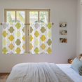 thumbnail image 3 of Yellow Orange Moroccan Kitchen Curtains 45 Inch Length, Vintage Boho Geometric Pattern Gray Tiers Curtains for Bathroom Bedroom Cafe, Light Filtering Small Window Treatment Drapes 2 Panels 42"Wx45"L, 3 of 8