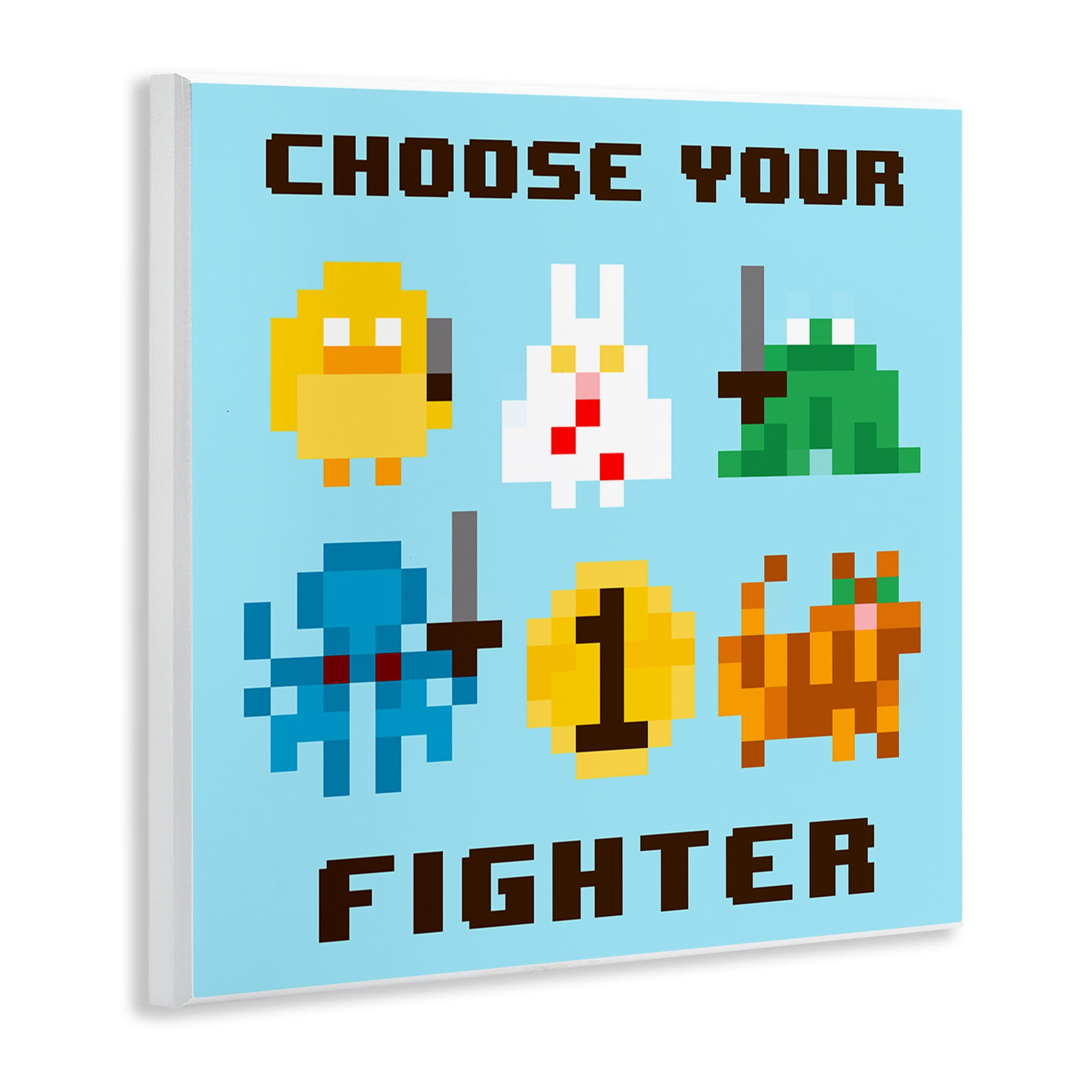 Stupell Industries Choose Your Fighter Entertainment Painting Unframed Art Print Wall Art, 12 x 12