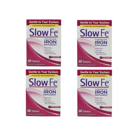 Slow Fe Slow Release Iron Tablets 60 ea (Pack of 4)