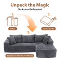 thumbnail image 5 of JOIVI Indoor Modular Sectional Sofa, 106" Corduroy Cloud Couch L Shaped Sofas with Deep Seat, Comfy Fluffy Plush Couches, No Assembly Required, Right Chaise, Gray, 5 of 10