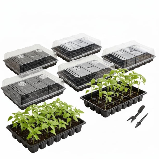 Kit de bandejas para germinación de semillas Mr. Pen, 5 unidades, 350 celdas