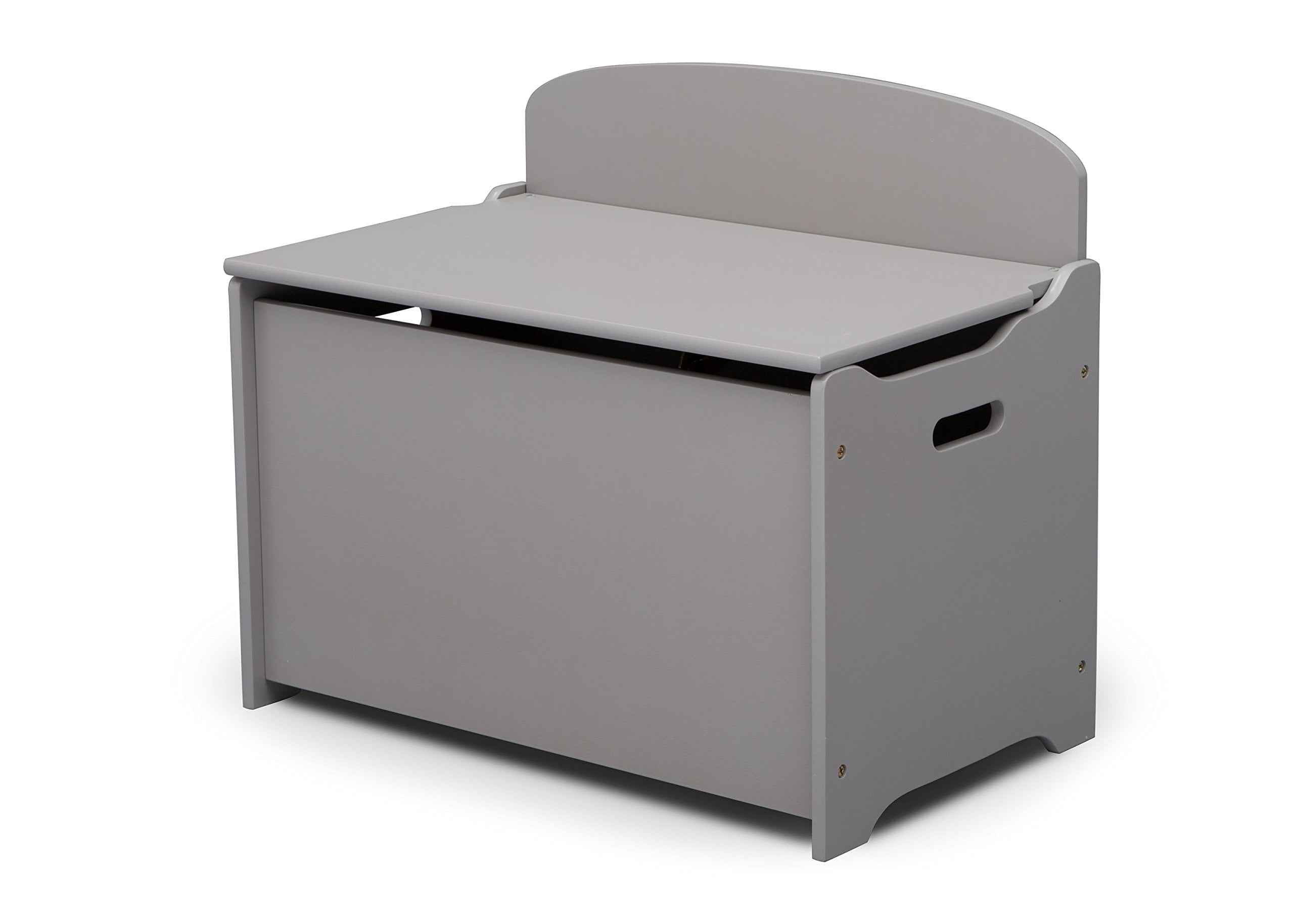 Delta Children MySize Deluxe Toy Box Kid's Room Organizer Storage, Gray