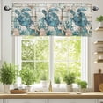 thumbnail image 2 of Ocean Turtle Valances for Windows, 42 x 12in, Retro Coral Starfish Anchor Coastal Wood Rod Pocket Kitchen Valance Curtain Light Filtering Window Treatments for Living Room Bedroom, 1 Panel, 2 of 7