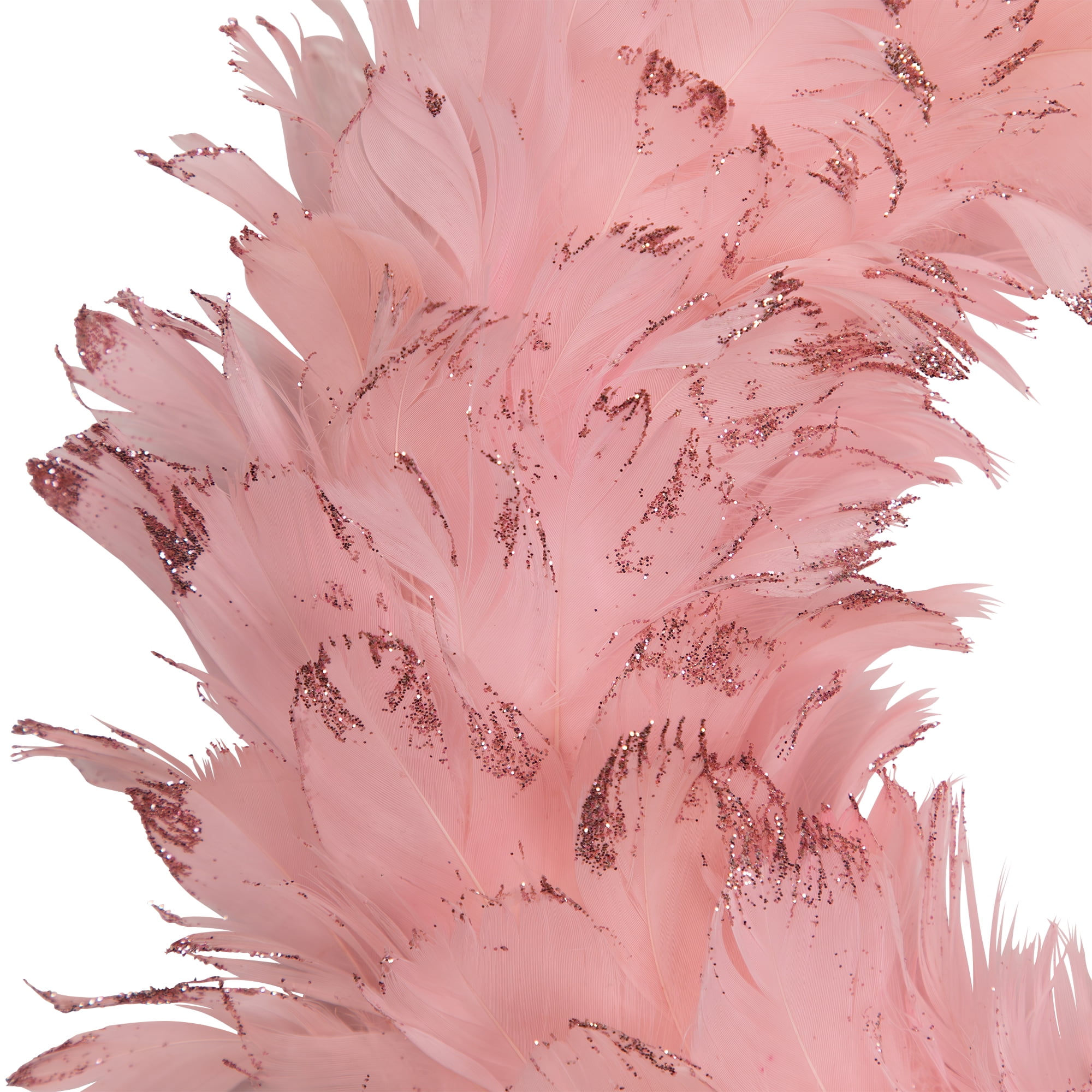 Northlight Glittered Feathers Small Artificial Christmas Wreath - 14.5" - Unlit - Pink