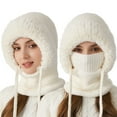 thumbnail image 3 of 3 in 1 Beanie Hat for Women, 2025 New Outdoors Windproof Hat with Scarf and Mask White Free, 3 of 4