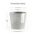 thumbnail image 2 of Ecopots Amsterdam Mini Durable Modern Round Recycled Based Composite Flower Pot Planter, White Grey, 4", 2 of 4