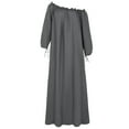 thumbnail image 4 of under $5 JINMGG Dress for Women Plus ,Women Plus Size Daily Casual Open Shoulder Vintage Loose Boho Maxi Dress Gray XXL, 4 of 9