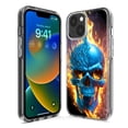 thumbnail image 3 of MUNDAZE Apple iPhone 12 Mini Blue Flaming Skull Burning Fire Double Layer Phone Case Cover, 3 of 5