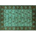 thumbnail image 1 of Ahgly Company Machine Washable Indoor Rectangle Oriental Turquoise Blue Industrial Area Rugs, 5' x 8', 1 of 4
