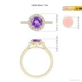thumbnail image 5 of ANGARA Natural Round 1.15 ct Amethyst Halo Ring with Diamond Accents in 14K Yellow Gold for Women (Size-7mm) | February Birthstone, Anniversary, Jewelry Gift for Women | Natural Amethyst Ring, 5 of 9
