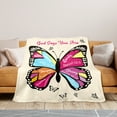thumbnail image 3 of White Butterfly Gift For Friends Couples Encouragement Fleece Blanket Sofa Bed Travel Camping Polyester Throw Shipped From USA Soft Warm Comfortable Flannel Blanket Ideal For Family Friends Gift, 3 of 9