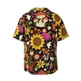 thumbnail image 2 of Xecao offers the Sunflowers Mushrooms for Men's Casual Short-sleeved Shirt, a button-up collared shirt with a pocket, perfect for beach vacations and yacht travel in the Large size., 2 of 7