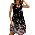 thumbnail image 2 of Viikei Womens Dresses Short Sleeve Casual Summer,Women's Pleated Short Sleeve Dress,Women's Round Neck Sleeveless Gradient Tie Dyed Beach Dress Black XXL, 2 of 6