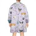 thumbnail image 2 of Wearable Oversized Blanket,Dog with Medical Icons Wearable Blanket Hoodie for Adults,Cozy Hooded Blankets with Super Pockets,Super Warm Fuzzy Pullover for Women & Men, 2 of 6
