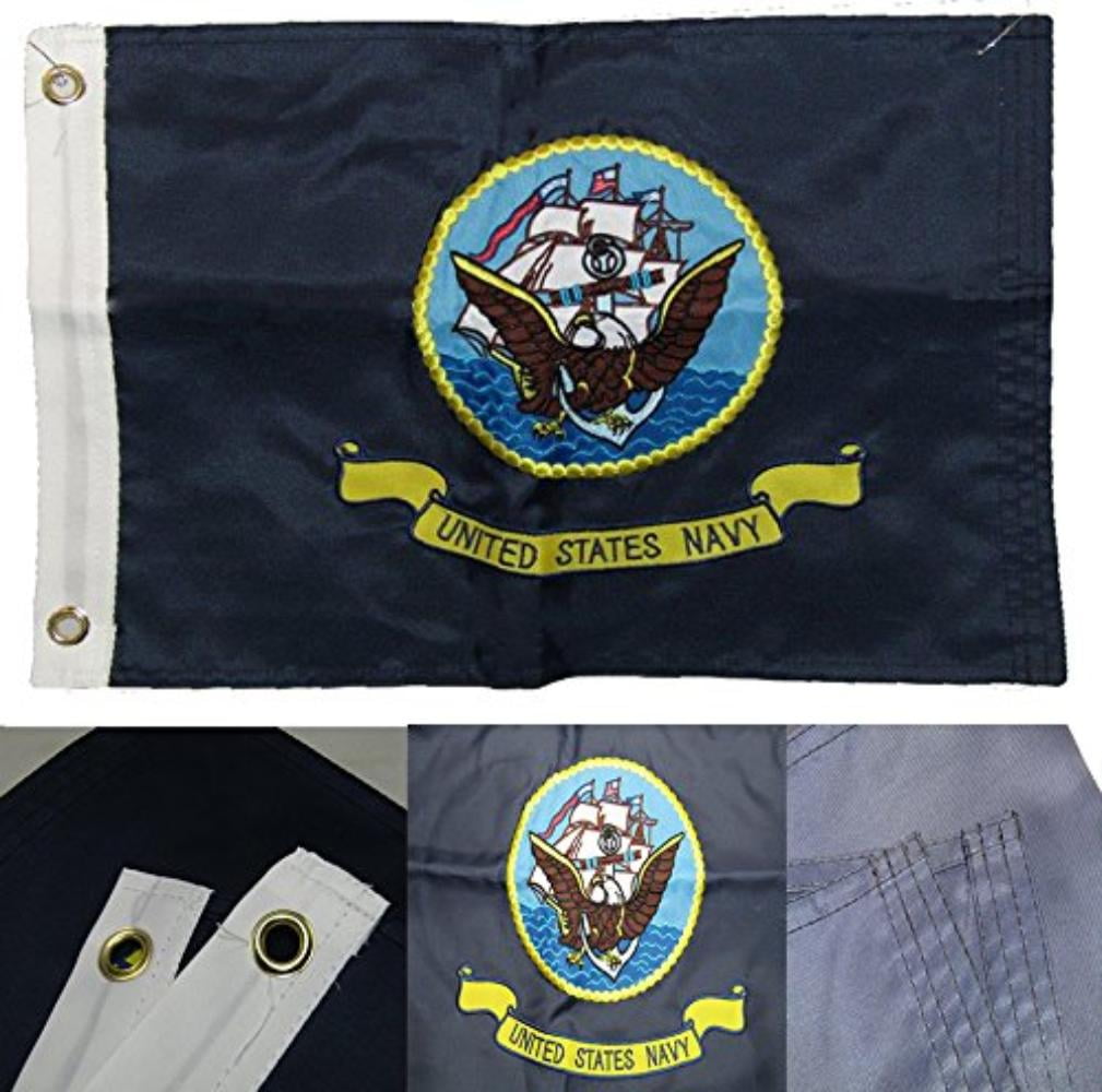Army Star Double Sided 2ply 220D Nylon 12/"x18/" Grommets 12x18 Embroidered U.S