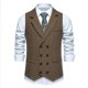 thumbnail image 1 of Camisa de Botón para Hombre, Cuello Retro Sólido Turndown Tanque sin Mangas con Bolsillos, Blusa de Moda Casual, 1 of 9