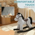 thumbnail image 6 of Dranite Kids Rocking Horse, Plush Ride-On, Neigh Sound, Gray, 2-5Y, 6 of 11
