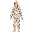 thumbnail image 2 of Fluffy Pajamas Set Fuzzy Winter Warm Pj Sets Pullover Tops and Long Pants Cute Brown Bow X-Small, 2 of 8
