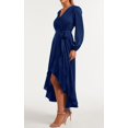 thumbnail image 3 of Femmes 2023 Automne Robes Casual Manches Longues Wrap V Cou Maxi Robe Haute Basse Robe d'Invité de Mariage Volant Ourlet, 3 of 6