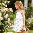 thumbnail image 4 of Vornjynx Girls Casual Dresses Square Neck Sleeveless Hearts Print Kids Trendy Summer Daily Sundress White Size 2, 4 of 9