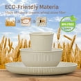 thumbnail image 2 of TINANA Wheat Straw Dinnerware Sets, Service for 6, 18 PCS Unbreakable Plastic Dinnerware, Freezer Dishwasher Safe - Beige, 2 of 7