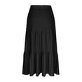 thumbnail image 4 of Dvprdro Women Summer Long Skirts Classic Solid Casual High Waist Flowy Maxi Skirt With Pockets Black Sizes M, 4 of 5