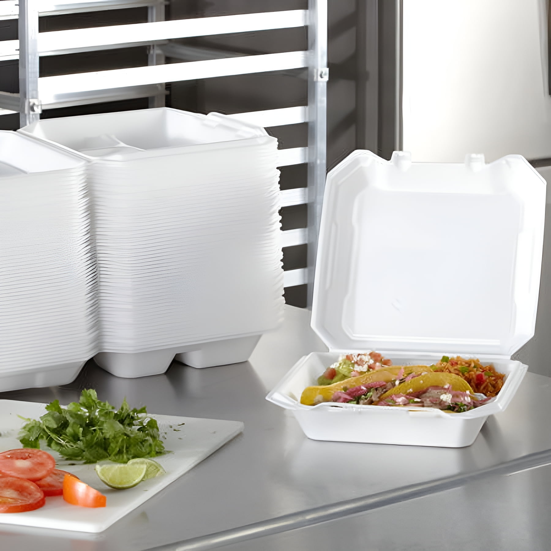 MM 3-Compartment Foam Hinged Lid Container by Hefty (125 ct.)