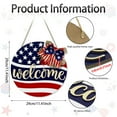 thumbnail image 2 of Yongcuo Patriotic Welcome Sign with American Flag Design, Decorative Round Wooden Door Hanger with Bow for Home or Office Gold, 2 of 4