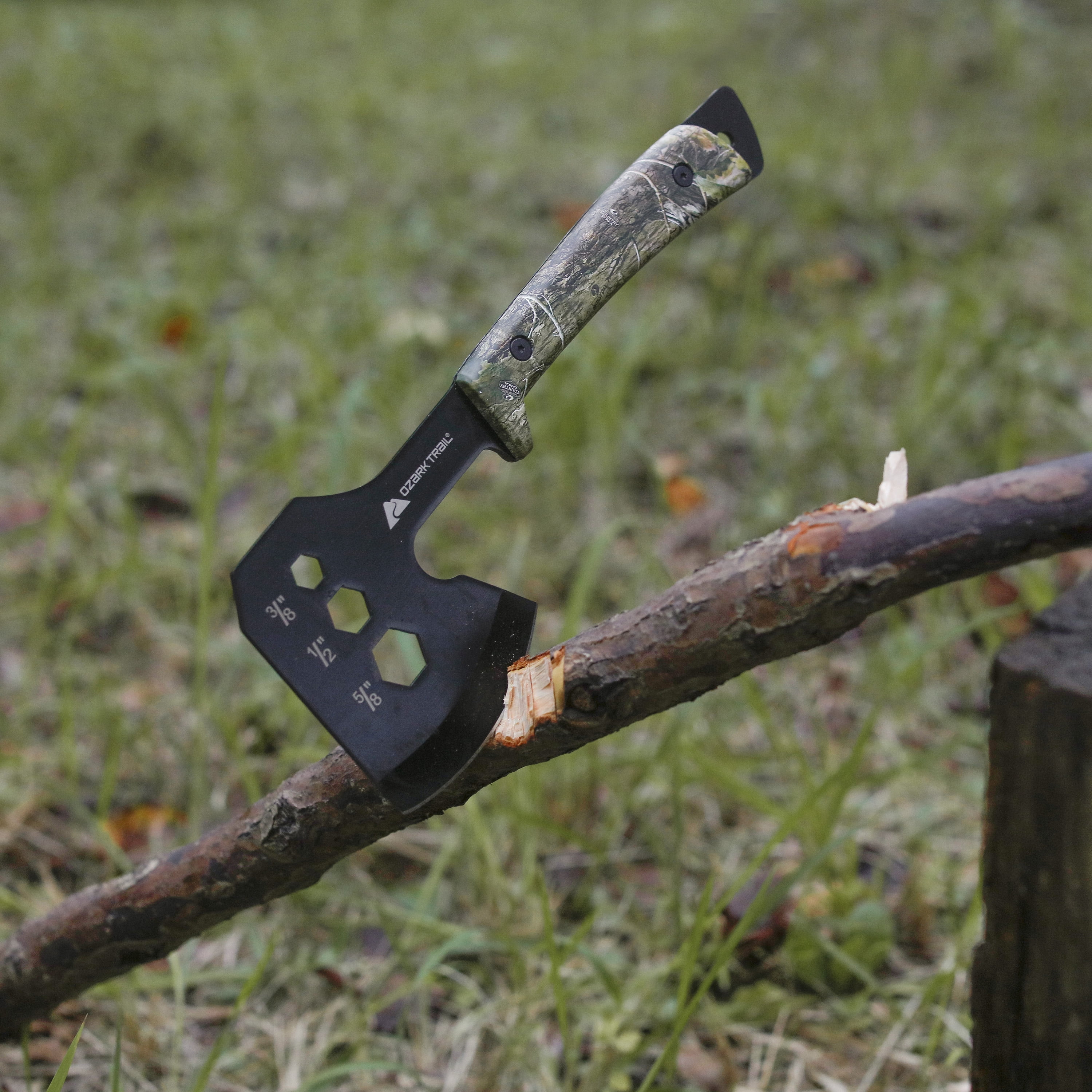 Ozark Trail 12-Pack Camping Tool Set with 180-Lumen Flashlight, 10  Machete, 4.5 Hatchet, 5 Knife, Sharpening Stone, Fire Starter, 50 Foot  Utility Cord and Carabiners, Mossy Oak Dna Camo - Walmart.com