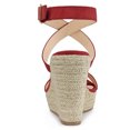 thumbnail image 2 of BLISSFUL STEP Women's Shoes Espadrille Wedge Slingback Crisscross Sandals Red 8.5, 2 of 8