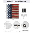 thumbnail image 2 of 4th of July RV Awning Sun Shade Screen 9'X7' USA Flag Mesh Sunscreen Patriotic Stars Stripes Retro Wood Grain Awning Shade Screen with Zipper UV Blocker Completed Kits for RV Motorhome Camper, 2 of 7
