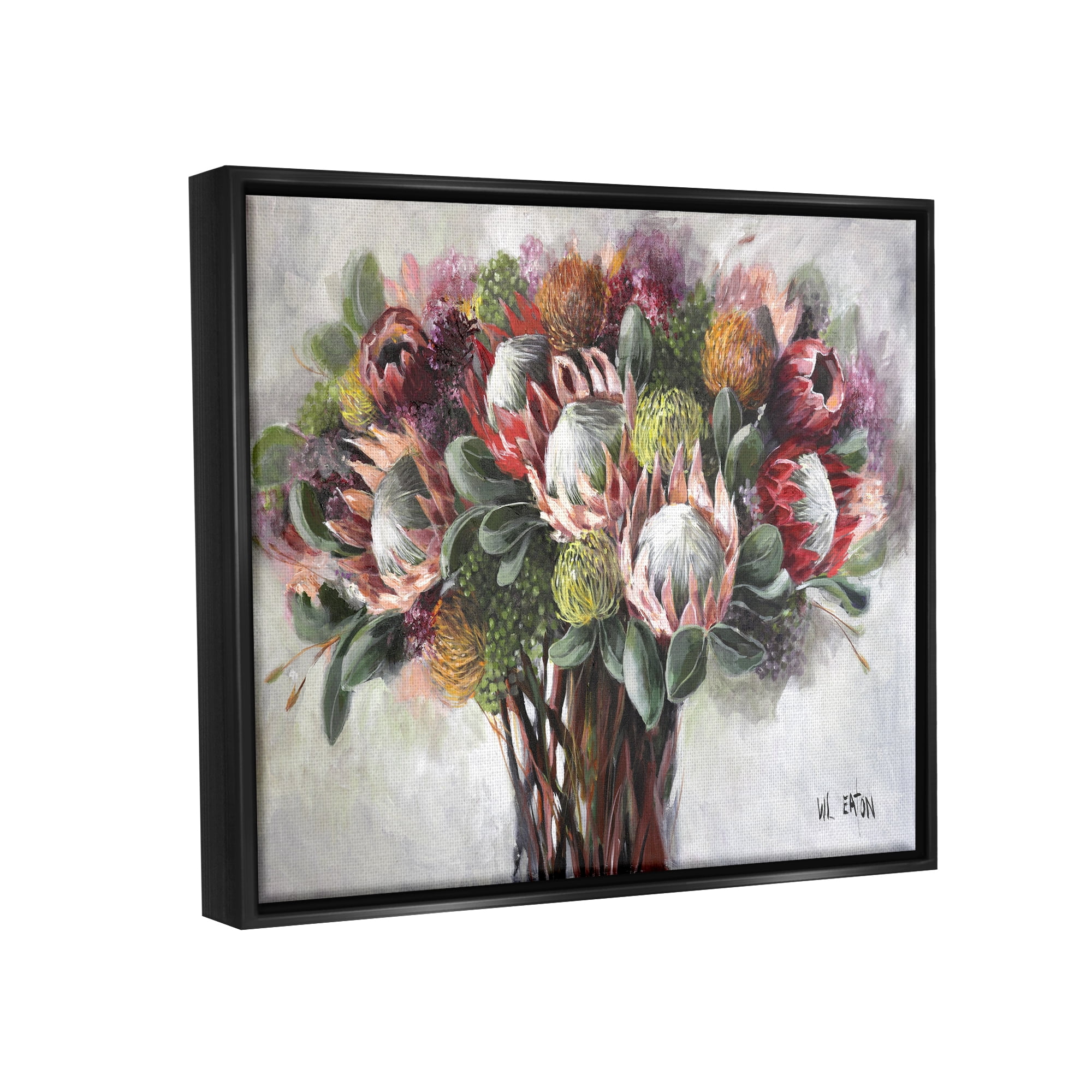 Stupell Industries Traditional Rustic Vase Botanical & Floral Painting Black Floater Framed Canvas Art Print Wall Art, 31 x 25