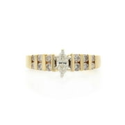 Rachel Koen 0.50Cttw Marquise and Round Diamond Engagement Ring 14K Yellow Gold